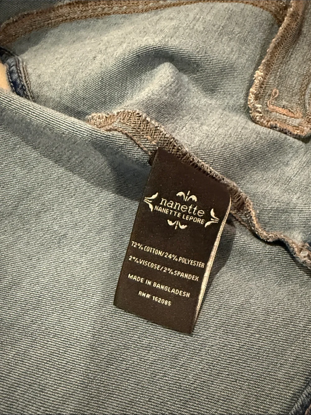 Nanette Lepore dark rinse denim vest sz L
